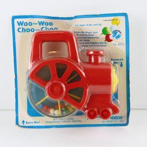 Nursery Needs by Sanitoy Inc. Vintage 1990 Woo-Woo Choo-Choo Red Train Toy